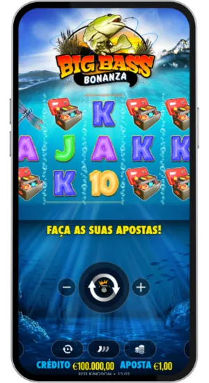 Ecrã inicial com símbolos e apostas